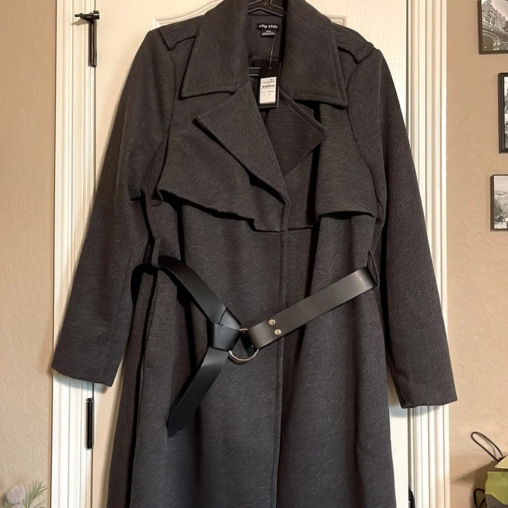 City Chic belted trench coat M/18 NWT - Picture 4 of 4